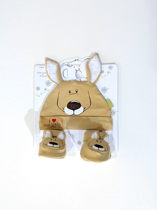 Kangaroo Hat and Bootie Set