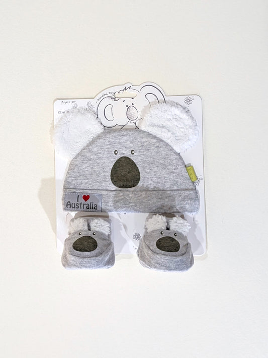 Koala Hat and Bootie Set