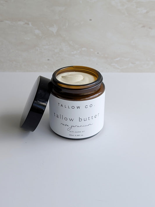 Tallow Butter - Rose Geranium with Jojoba oil 100ml