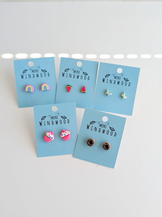 Mini Clay Stud Earrings